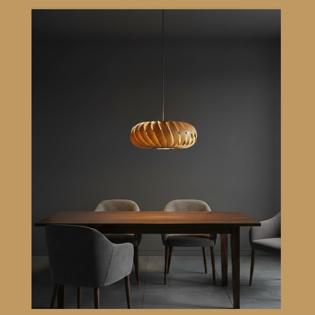 Lámpara de techo Helix de diseño de madera